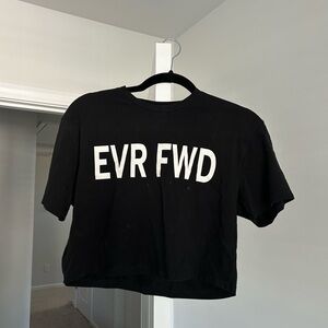 Black Graphic Crop Top